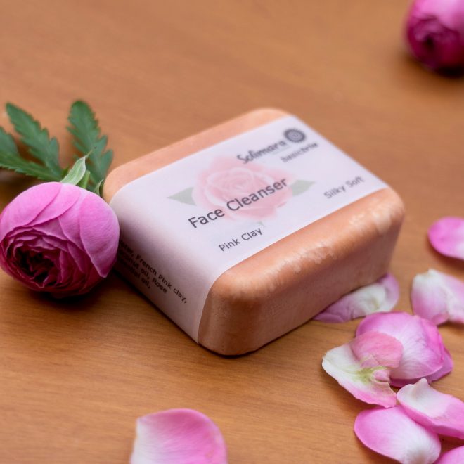 Pink Clay Face Cleanser Bar. Best natural cleanser for acne, blackheads, pimples. Anti aging. Buy online. NZ