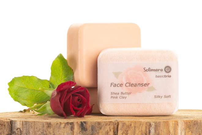 pink clay face cleanser bar