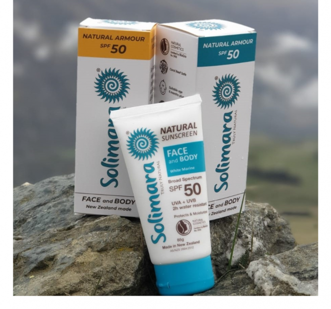 Solimara Natural SPF50 Mineral Zinc Sunscreen. Best sunscreen for face and body.